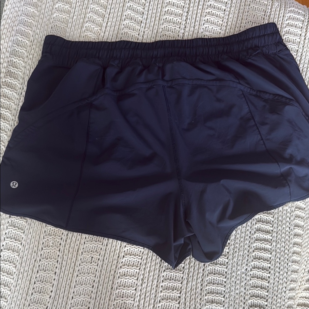 Lululemon Track That High Rise Lined Running Shorts True Navy Size 20 PLUS - Picture 1 of 4